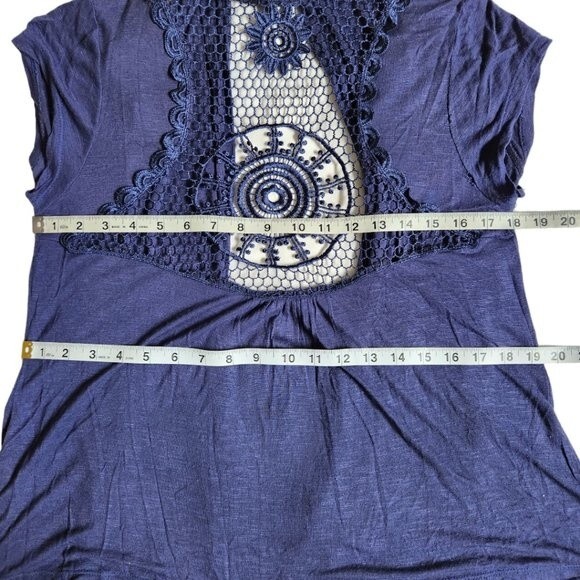 M Fasis blue short sleeve open front cardigan sz M - Picture 9 of 10